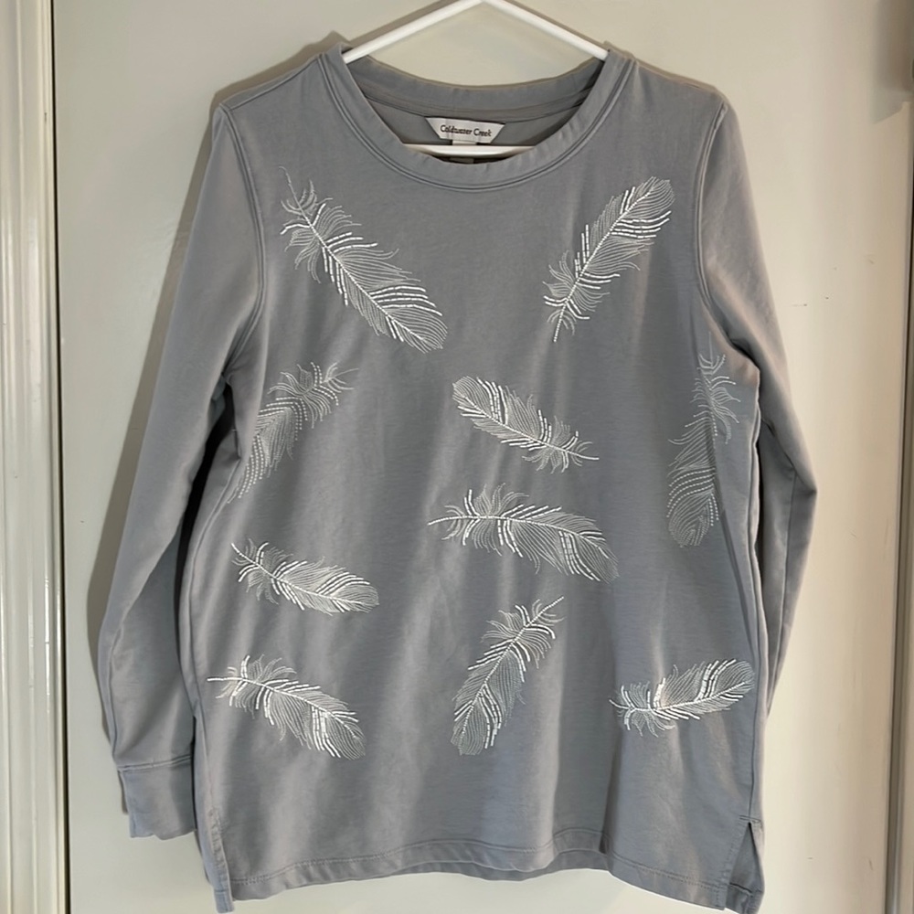 Coldwater Creek Women’s Beaded sweatshirt/sweater